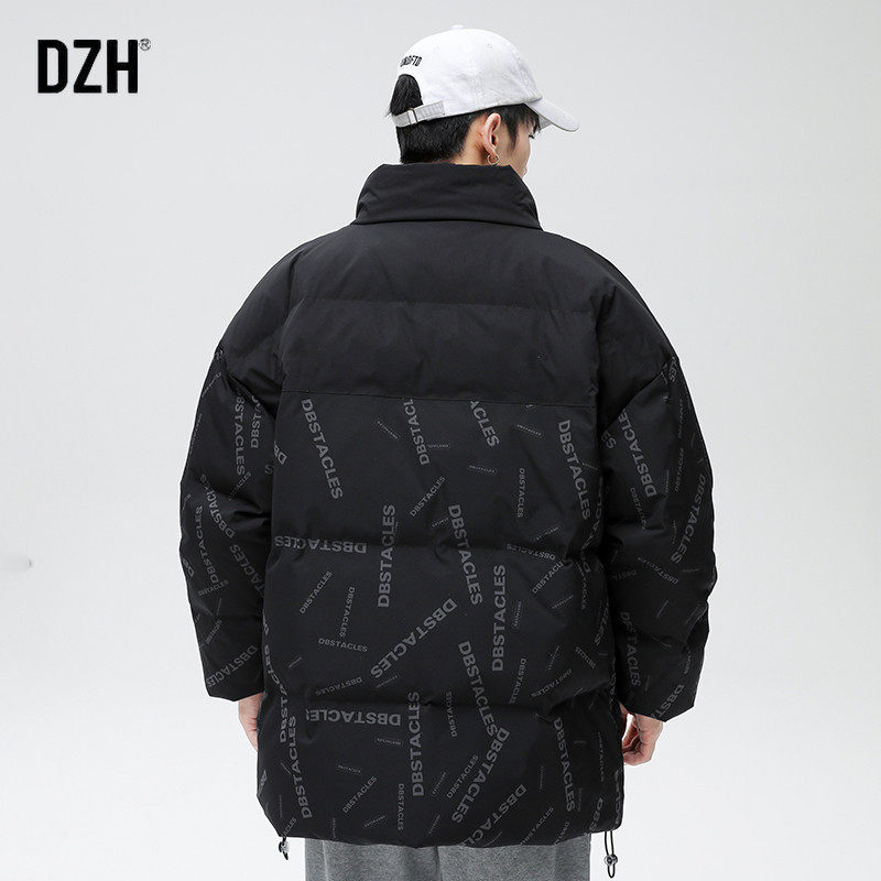 男士黑色韩版潮流男装2021加厚棉衣 dzh棉衣