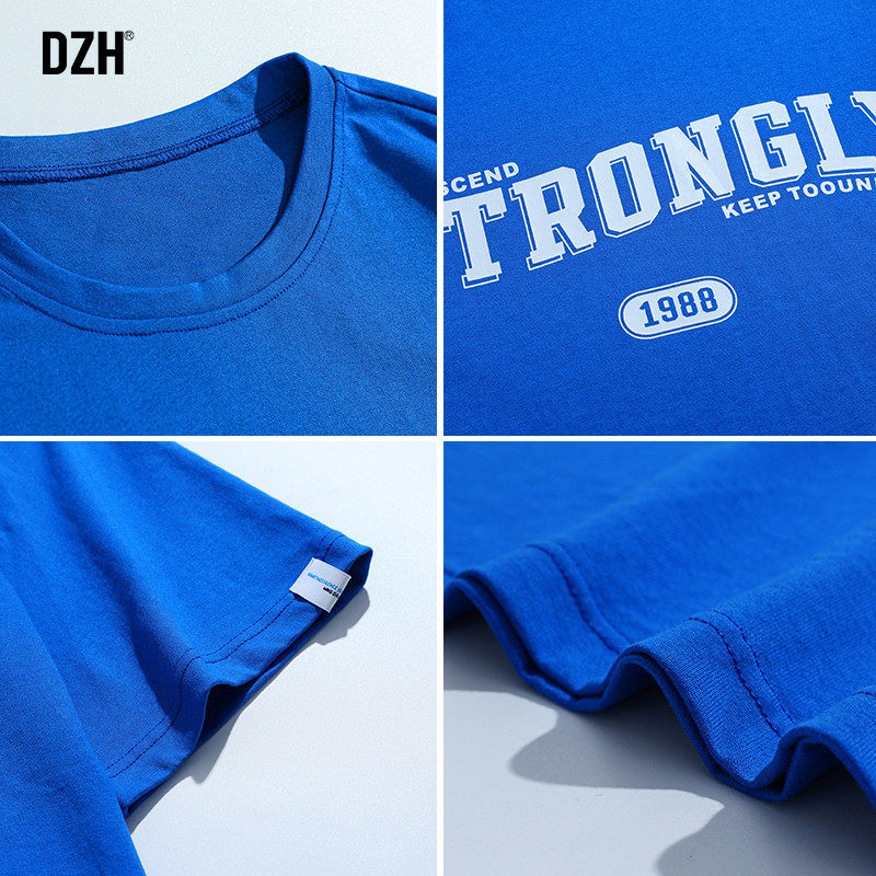 男生克莱因蓝男短袖纯棉夏季t恤 dzhT恤