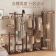 Solid wood clothes hanger floor-standing multifunctional storage coat rack