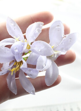 新款三叉露水百合小花装饰配件
