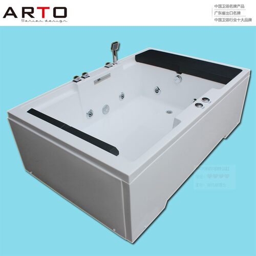 1.85米双裙边冲浪按摩恒温自动加热豪华大浴缸双人情侣长方形1.75 - 图0