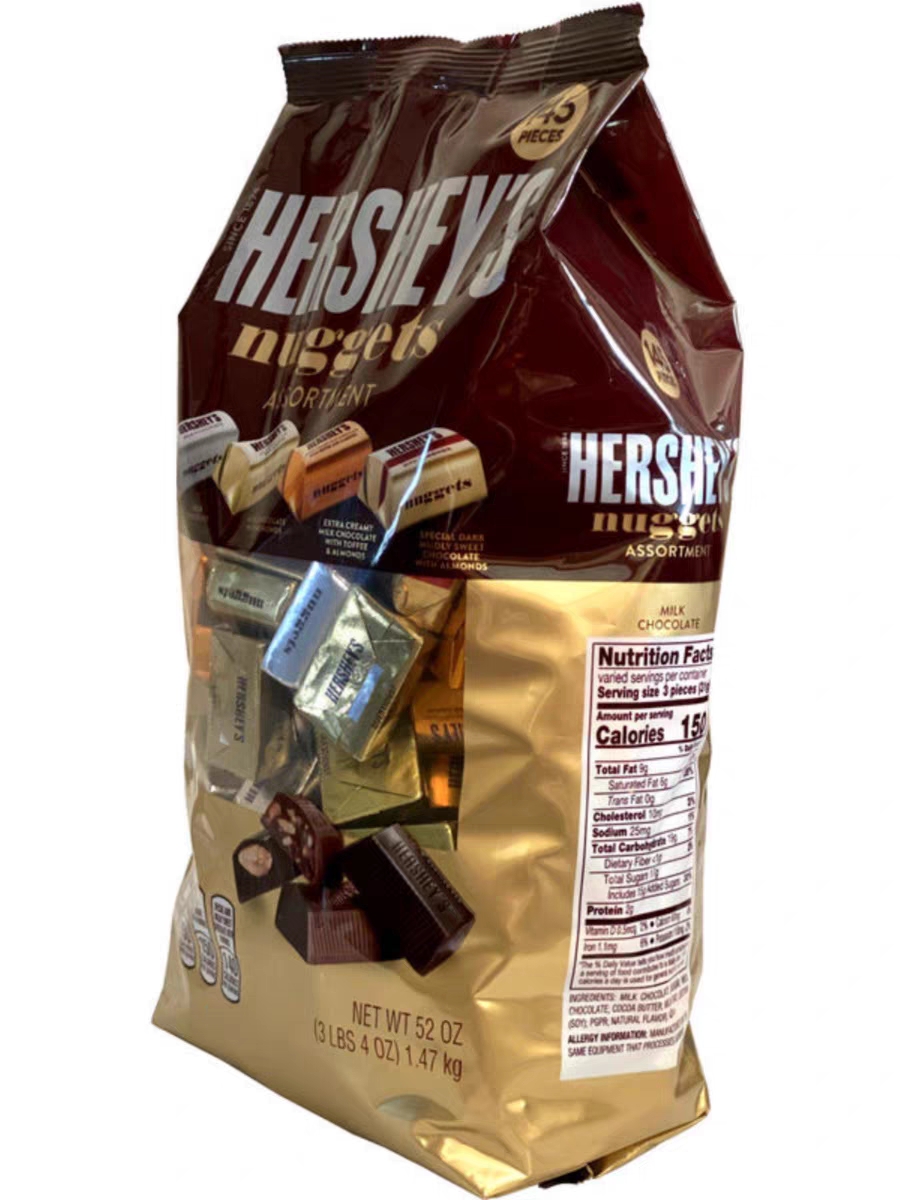 美国原装HERSHEY‘S好时之吻圣诞水滴圣诞金银砖混合牛奶巧克力 - 图3