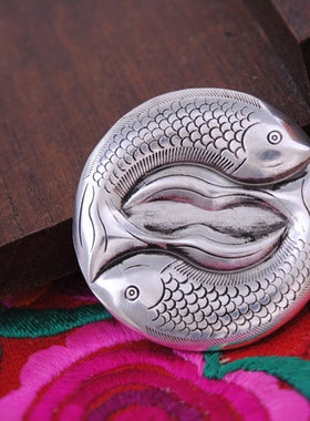 项坠足银单独复古风饰品阴阳鱼