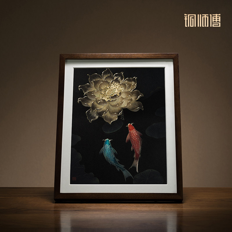 <Lucky Koi (Desktop)> Bronze Sculpture Painting