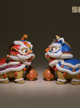 铜师傅《狮舞吉祥》铜摆件