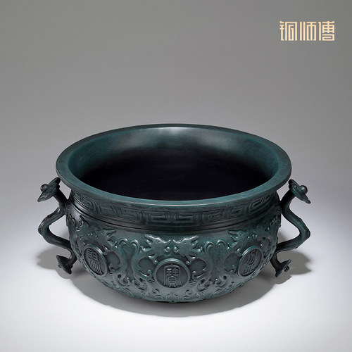 铜师傅《聚宝盆（大号）》客厅桌面铜摆件 家居装饰品 开业礼物 - 图1