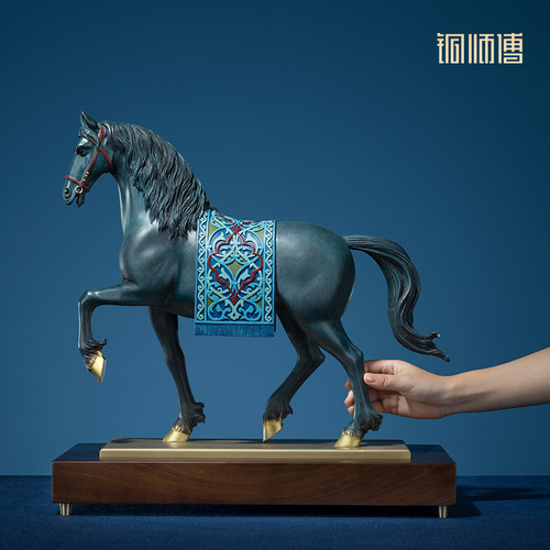 铜师傅《安达卢西亚马》办公室铜马摆件 家居装饰品 搬家开业礼物 - 图3