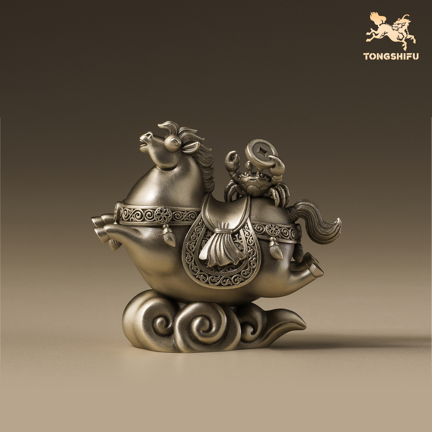 铜师傅《吉马》客厅桌面生肖马摆件吉祥物 家居装饰工艺品,淘宝优惠券,粉丝福利购,淘宝优惠卷