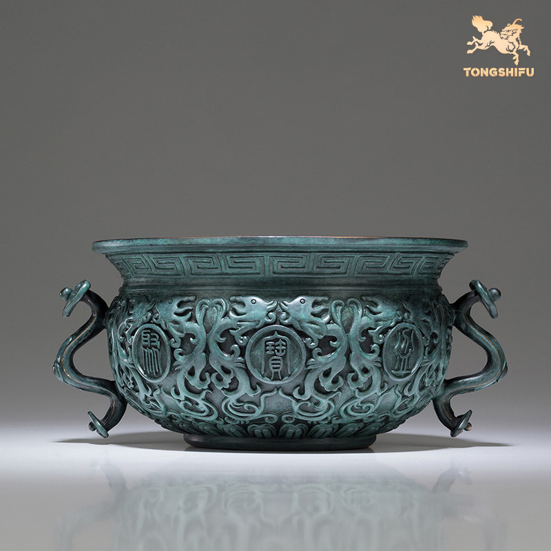 铜师傅《聚宝盆（中号）》客厅桌面铜摆件 家居装饰品 开业礼物,淘宝优惠券,粉丝福利购,淘宝优惠卷