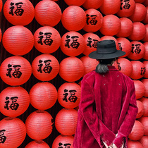 New Year lantern 2024 new dragon year hanging decoration The big red fu character small Lantern Festival to arrange Spring Festival Adornment Palace Lantern