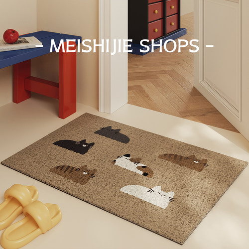 入户门地垫耐脏免洗网红丝圈pvc轻奢简约现代门口进门地毯垫子 - 图0