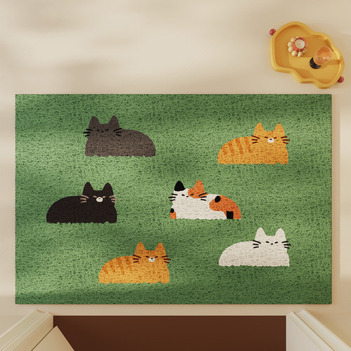 入户门地垫耐脏免洗网红丝圈pvc轻奢简约现代门口进门地毯垫子 - 图1