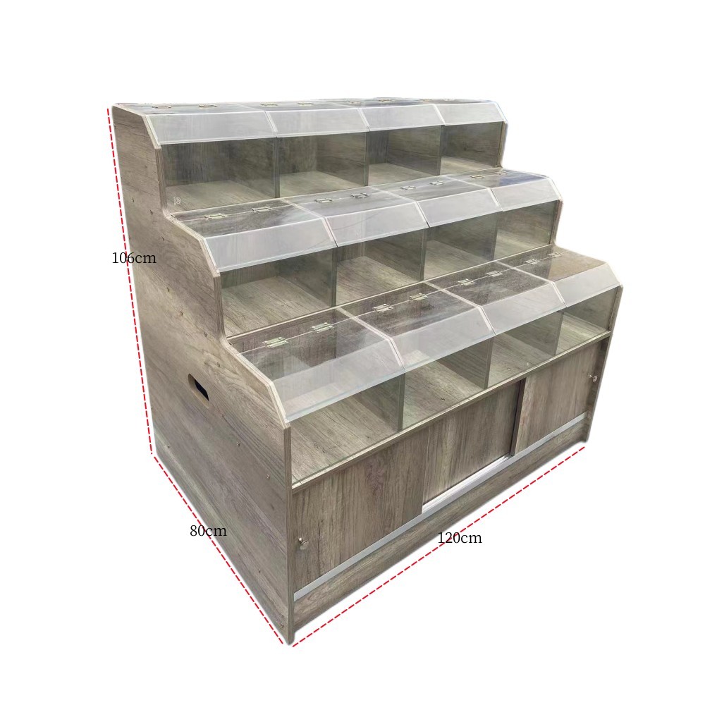 超市干货干果瓜子展示柜五谷杂粮米粮斗多功能展示柜-图1
