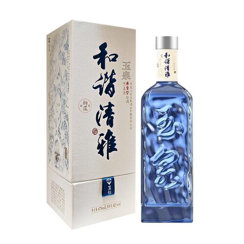 酒厂直供 玉泉和谐清雅蓝钻42度 玉泉方瓶浓酱兼香型白酒475ml/瓶 - 图1