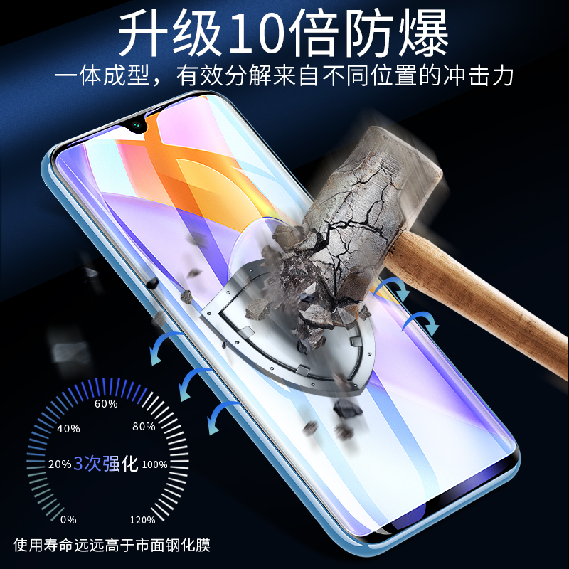 荣耀play5钢化膜play6t华为play5tpro全屏覆盖play5t活力版play6c防窥膜honor手机膜适用paly防窥蓝光t防偷窥 - 图1