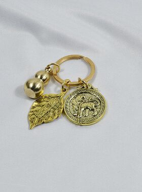合金一夜生财葫芦钥匙扣挂件汽车钥匙扣招财转运挂饰纳福生肖挂件