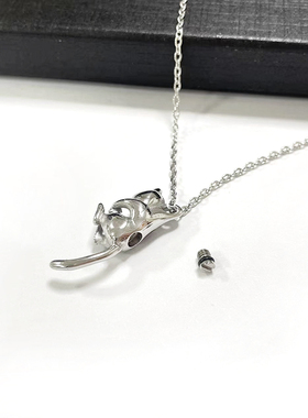 宠物毛发骨灰纪念项链 牛奶猫骨灰吊坠去世留念文字照片定制饰品