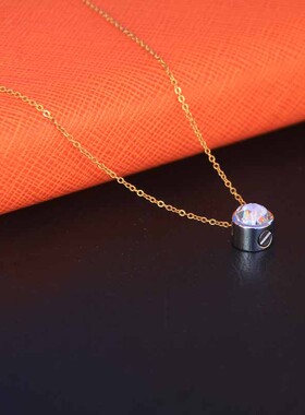 宠物骨灰裸石圆形香水瓶吊坠项链