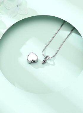 宠物毛发纪念爱心骨灰项链吊坠