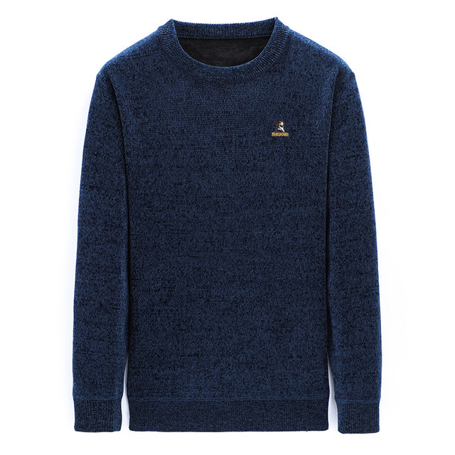 Woodpecker winter men's sweater plus velvet thickened round neck