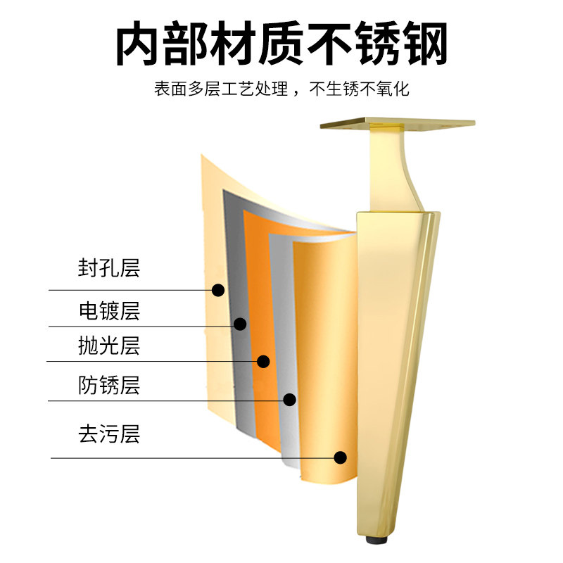 不锈钢浴室柜腿支撑脚金属可调节家具柜子腿电视柜卫浴柜支架脚