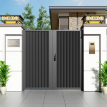 Aluminum Alloy Outdoor Yard Double Open Gates Iron Art Villa Garden Gate Stainless patio Courtyard Cell Double Doors