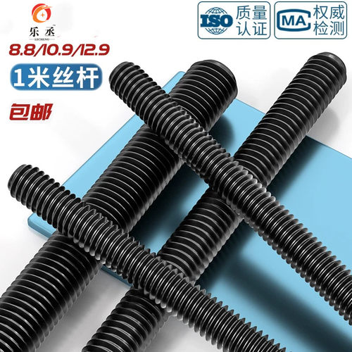 8.8级高强度牙条10.9级12.9级丝杆通丝杠全螺纹杆6M8M10M12M14M16 - 图0