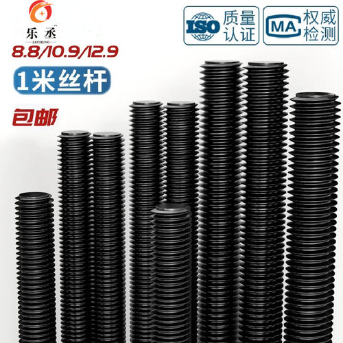 8.8级高强度牙条10.9级12.9级丝杆通丝杠全螺纹杆6M8M10M12M14M16 - 图1