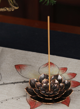 纯铜香插香座禅意莲花座线香香托