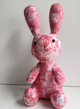 云南大理丽江手工扎染蓝染布艺动物兔子摆件家居摆件手工扎染