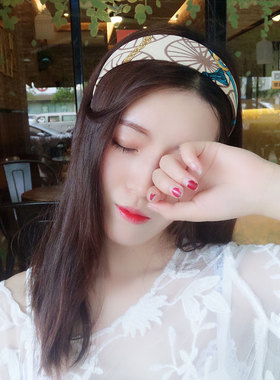 车轮链条款缎面布艺宽边发箍淑女