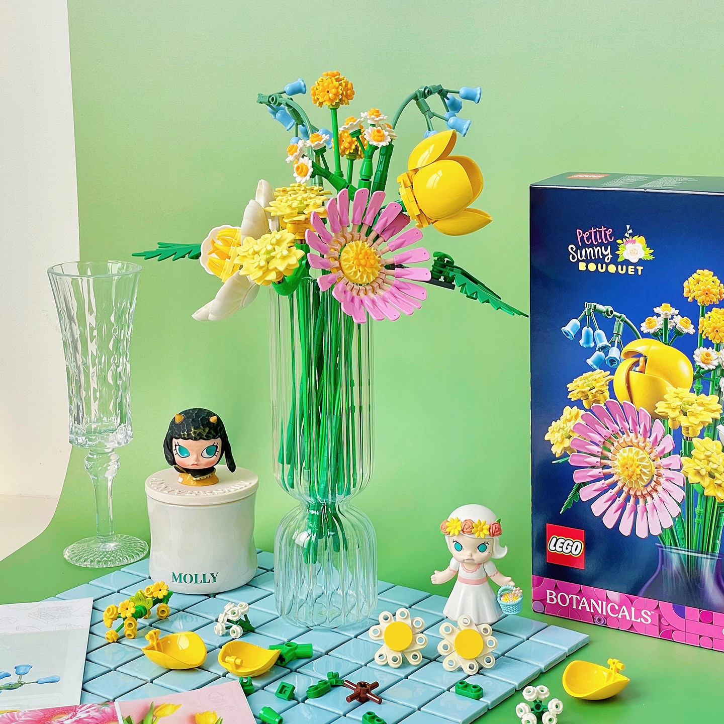 乐高花束10347透明玻璃花瓶阳光缤纷积木花插花家居装饰ins风摆件,淘宝优惠券,粉丝福利购,淘宝优惠卷
