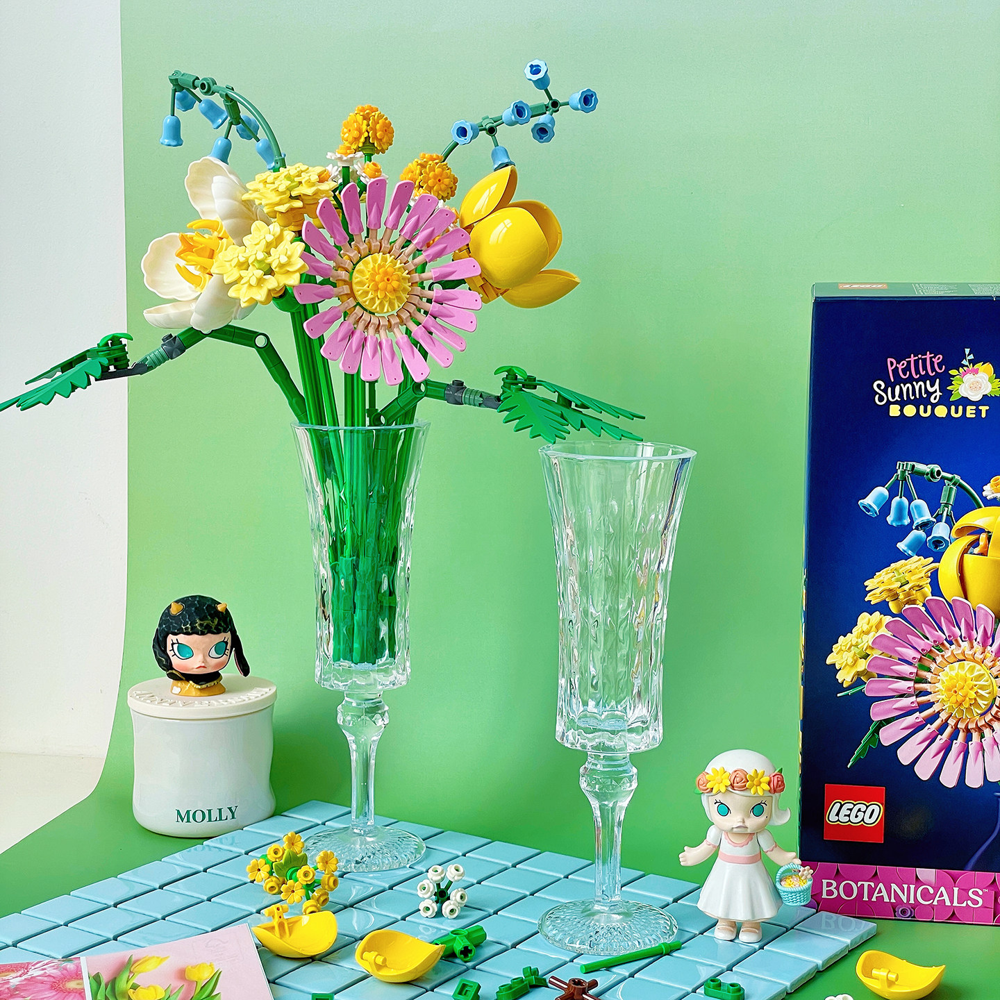 乐高花束10347透明玻璃花瓶阳光缤纷积木花插花家居装饰ins风摆件,淘宝优惠券,粉丝福利购,淘宝优惠卷