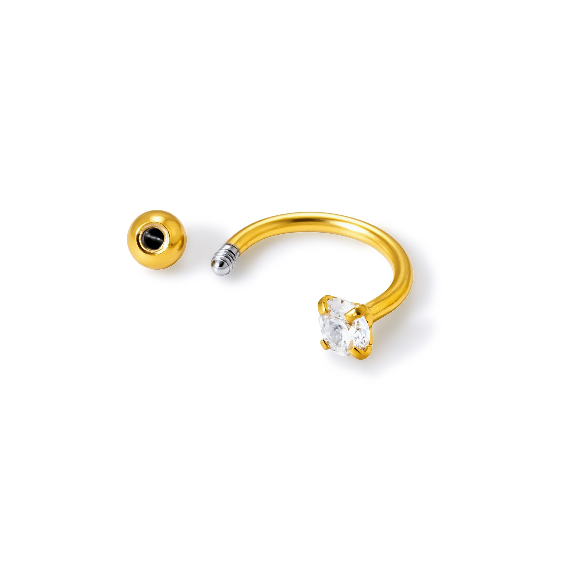 医用钛合金C型马蹄环5A级锆石耳钉新款内螺纹鼻环耳骨环唇环耳饰,淘宝优惠券,粉丝福利购,淘宝优惠卷