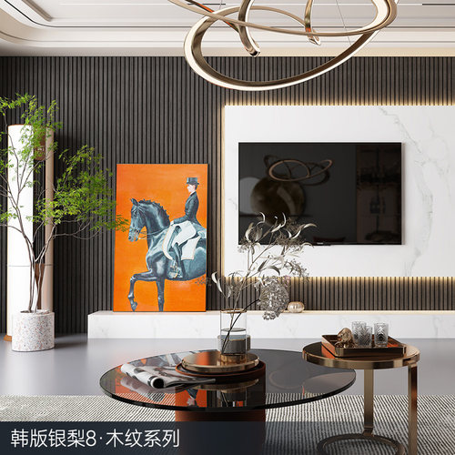 竹木纤维格栅板吊顶长城板免漆PVC护墙板背景墙凹凸型生态木 - 图2