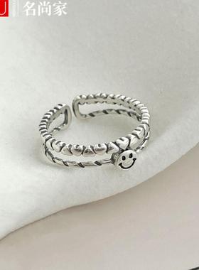 简约双层爱心戒指女冷淡风几何