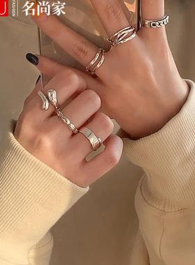 小众设计感925镀银色冷淡风戒指