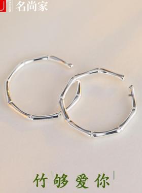 甜美简约竹节戒指女时尚百搭个性