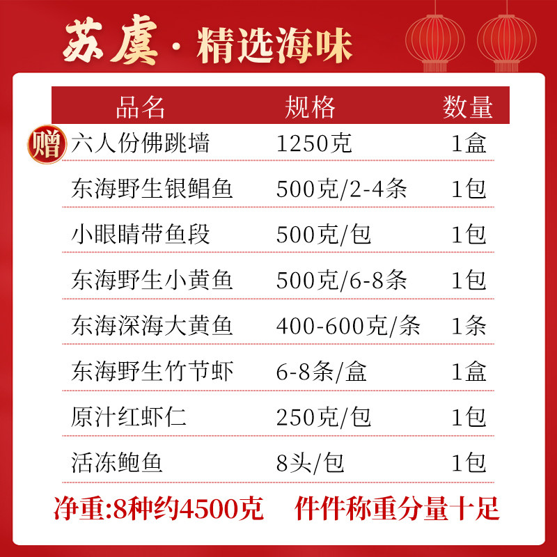 舟山海鲜礼盒海鲜大礼包年货套餐组合装水产春节新年冰鲜送礼特产,淘宝优惠券,粉丝福利购,淘宝优惠卷