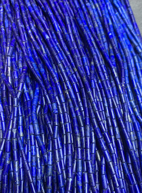 上新天然青金石桶珠3mm 松石腰珠 鸡肝石2mm