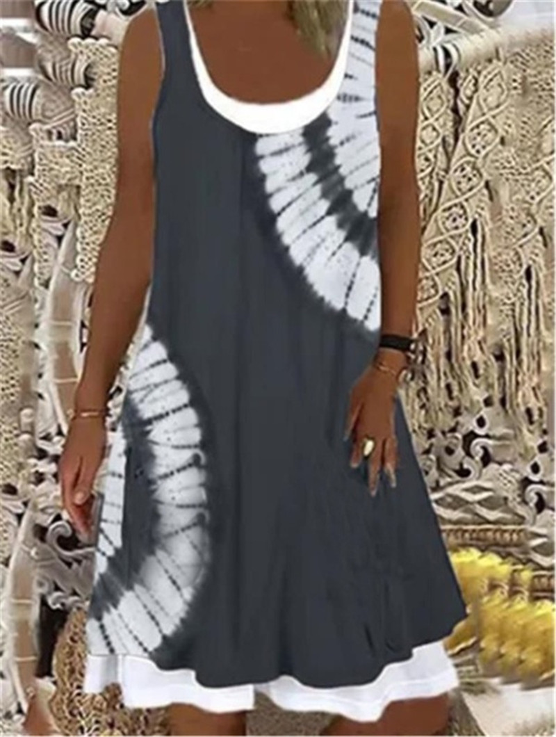 女士夏季复古休闲印花无袖连衣裙Vintage Print Sleeveless Dress,淘宝优惠券,粉丝福利购,淘宝优惠卷