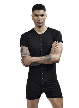 Men's Sports Casual Home Jumpsuit Vest T-Shirt男运动 连体t恤