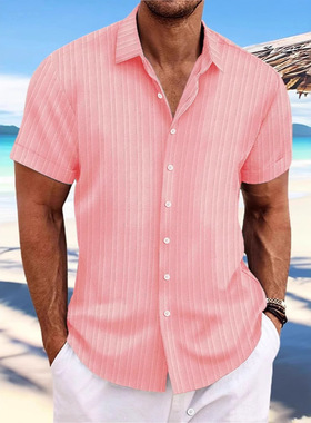 New short-sleeve casual loose men's shirt   短袖休闲男士衬衫