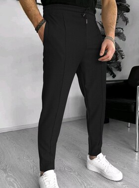 Men's Waffle Knit Drawstring Sweatpants男 华夫格抽绳运动长裤
