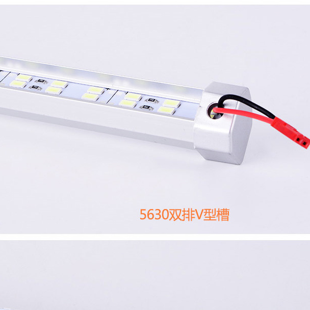 LED12V 24V 5630双排硬灯条灯珠宝柜台广告灯箱背景墙V型防水灯条 - 图0