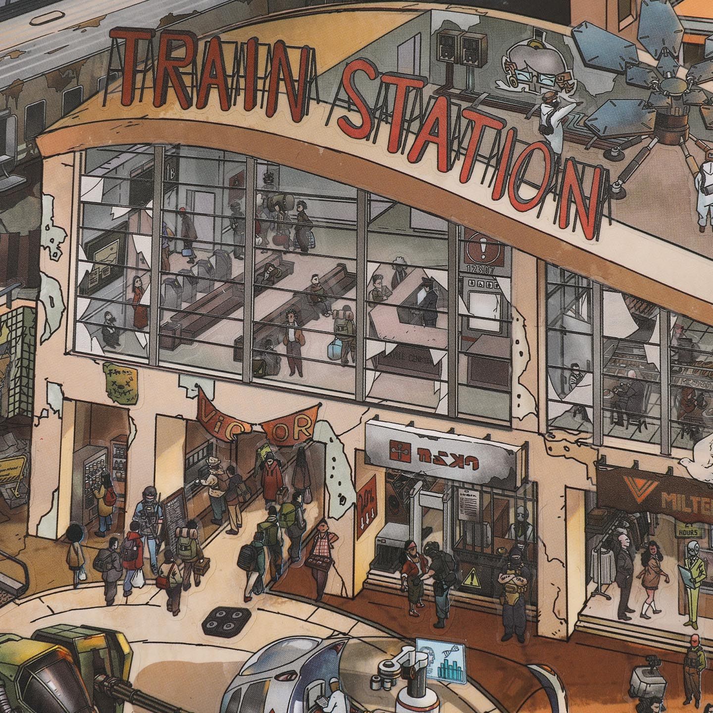 废土车站造景贴纸芯陌荒墟赛博系列废土风高难度微缩场景3D立体小屋贴画手帐手工儿童玩具女孩元旦圣诞礼物,淘宝优惠券,粉丝福利购,淘宝优惠卷