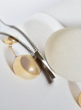 新款莫比乌斯环钛钢项链潮男极简