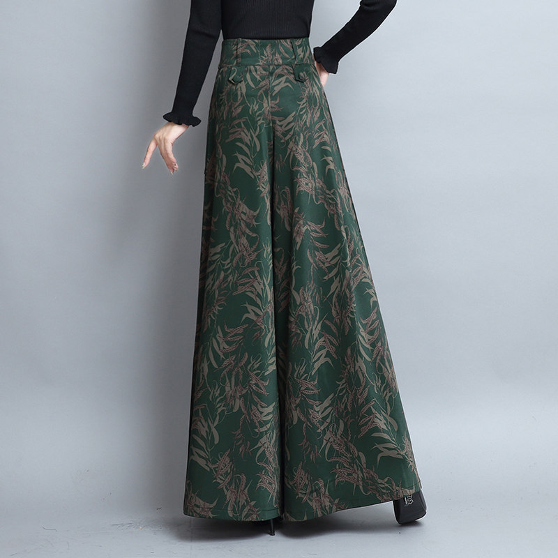 qslz /清水灵籽印花阔腿裤休闲裤 清水灵籽休闲裤