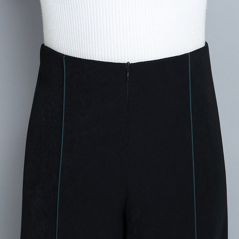 qslz /清水灵籽黑色阔腿裤女休闲裤 清水灵籽休闲裤