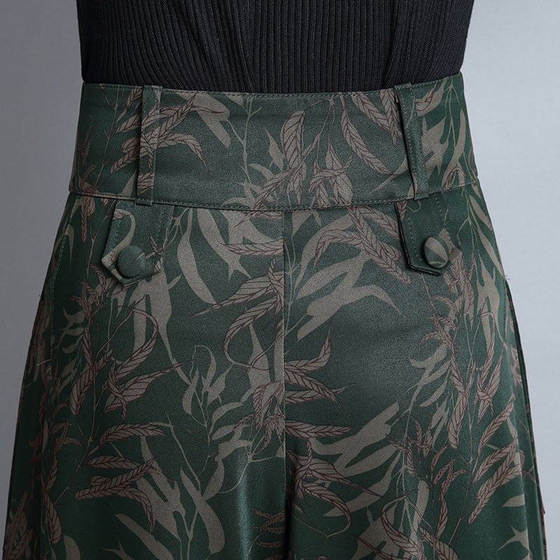 qslz /清水灵籽印花阔腿裤休闲裤 清水灵籽休闲裤